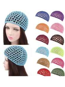 Hair Nets Cap Sleeping Hairnet Snoods Wrap Bonnets Long Straight Curl Wig Head Protector Black Mesh Wrapping Crochet Wave Cook Hats Bun Lift Strap Weaving Sew For Women Ballet