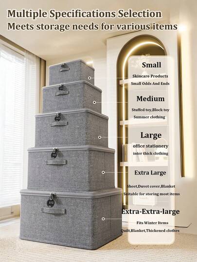 1pc Large-Capacity Under-Bed Storage Box, Foldable Lockable Storage Chest With Password, Multi-Functional Organizer Bin - Lightweight & Portable Design, Zipper Closure, Dustproof & Breathable, Storage Solution For Bedding, Under-Bed Shoe Storage, Clothes & Lingerie | Portable Storage Case | Fabric Construction, Under-Bed Storage