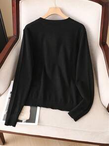 GIGOGOU Plus Size 1XL-4XL toamna iarna bază cald femei tricotate pulover top mâneci lungi haine de toamnă