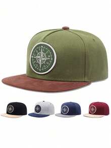 1 pieza Gorra de béisbol de ala plana con bordado de brújula, versátil gorra de béisbol para exteriores - brújula - Ver 11