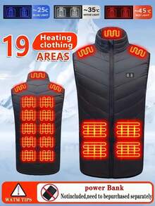 Men's Outdoor Sports Heated Clothing Men's Winter Outdoor Sports Smart Heated Vest Autumn & Winter Warm Heated Jacket/Coat - màu đen - Xem 1