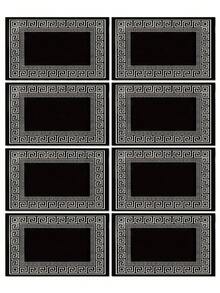 1/2/4/6/8 Pcs Set - Elegant Minimalist Solid Black Placemats, Table Runners, Simple Chinese Style Design - Suitable For Holiday Banquets And Daily Kitchen, Dining Room, Coasters, Rectangular Decor, Home Decor, Perfect Gift Placemats, Party Placemats, Fireplace Mantel Scarf Fireplace Decor, Glass Door Window Curtain Decor, Home Decor, Entryway Decor, Dining Table Decor, Room Decor, Bed Scarf, New Year Decor, Year Of The Horse Decor. - Black - View 15