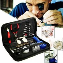 16pcs Professional Watch Repair Kit Spring Bar Watch Band Link Remover Set With Back Opener Watchmaker Tools Watch Battery Bracelet Sizing Adjustment - 黑色 - 查看 2