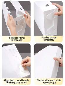 1 pieza Caja de almacenamiento de archivos blanca impermeable, caja de archivos, marco de archivos de escritorio, caja de almacenamiento de utensilios de cocina, caja de organización de gabinete, caja de organización y almacenamiento, marco de archivos plegable de plástico reforzado, atril de libros de escritorio para dormitorio estudiantil