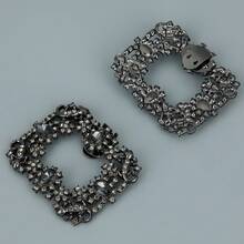 1 Pair Removable Black Teardrop Rhinestone Shoe Clips, Jewelry Decor For High Heels, Boots, Wedding Party, Versatile DIY Shoe Accessories