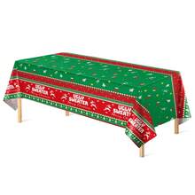 3 Packs/1-Pack Christmas Check Tablecloth, Snowflake Tablecloth, Buffalo Check Tablecloth, 51 X 86 Inches Disposable Rectangular Red And Black Buffalo Check Tablecloth, Suitable For Christmas Atmosphere Party Decoration And Winter Holidays