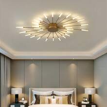 Đèn trần LED âm trần 28/30/42 đầu, có thể điều chỉnh độ sáng bằng điều khiển từ xa, chụp đèn bằng acrylic màu đen mờ hoặc vàng, thích hợp cho phòng ngủ, phòng khách, phòng ăn, bao gồm phần cứng lắp đặt, tùy chọn chiếu sáng nhiều màu, chiếu sáng tùy chỉnh, đèn kim loại và acrylic thiết kế pháo hoa - Nhiều màu - Xem 5