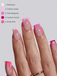 150Pcs Short Square French Gel Nails, Light Pink Deep French Tip Press On Nails, Soft Gel Acrylic Nail Extensions, Manicure Kit Women & Girls - Nhiều màu 6 - Xem 3