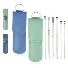 2 Sets Of Ear Cleaning Tool Ear Wax Removal Tool Clean Earcurette Professional Earwax Removal Kit Suitable For Adults And Mini Portable Blue Green# Xianxiaoc - như hình ảnh - Xem 3