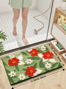 DAJIANG 1 covoraș de baie din pluș, covor cu formă unică, cu modele de inimă, plante, flori, ouă prăjite, covor în stil, covoraș drăguț cu desene animate, cu fund antiderapant TPR, moale și absorbant, potrivit pentru baie, duș, bucătărie, living, dormitor, sufragerie, decor pentru casă, decorațiuni de sărbători, gros și pufos, covor de bucătărie pentru toamnă/iarnă, Halloween, decor de Crăciun pentru Ziua Recunoștinței