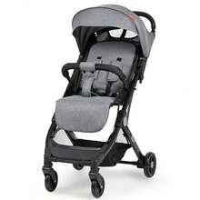 Portable Baby Stroller One-Hand Folding Pushchair W/Adjustable Backrest - Grey - View 4