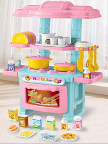 Kids Kitchen Playset, Children Role Play Toy Set, Miniature Cooking Utensils Simulation Kitchen Toy, Parent-Child Interactive Toy, For Boys And Girls, Birthday Gift, Holiday Gift, Halloween Interactive Gift