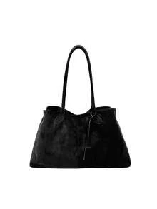 Autumn/Winter Faux Suede Tote Bag, Versatile Shoulder Bag For Commuting And Daily Use - Multicolor - View 12