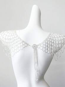 时尚水晶网状多层肩链，休闲百搭 - 銀色 - 查看 5