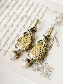 2pcs Vintage Exaggerated Insect Metal Pendant Earrings, Suitable For Women's Daily/Activity/Party Wear - Multicolor - View 4