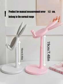 1个可调节可折叠兔子造型ABS塑料铝合金手机/平板电脑支架，适用于婚礼、生日、家居、办公室装饰，兼容多种手机，生日礼物、送给家人、朋友、万圣节礼物、教师礼物 - 彩色 - 查看 6