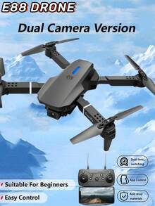 CASRRA 2 Battery Equipped Drone With Camera E88 Foldable Remote Control Drone, Light Flow Hover Flight Stabilization Adult Remote Control Drone Free Storage Bag Spare Accessories Random, Remote Control Drone Beginners And Men Toy Gifts, Cheap Drone Indoor And Outdoor Usable Drones, Birthday/Holiday Gifts