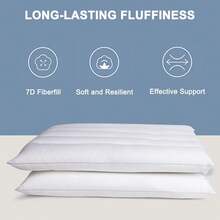 MINUPWELL Ultra Flat Pillows For Sleeping Thin, 2.5" Height Ultra Thin Pillows, Slim Bed Pillows For Stomach Sleeper, Standard Size -18x26 In - 7D Fiber - 2 PC - Standard(2PC) - View 6