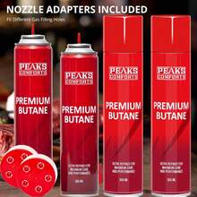 Red Butane Refill Canister Culinary 300ML - Refillable Ultra Refined For Kitchen - Đỏ - Xem 10