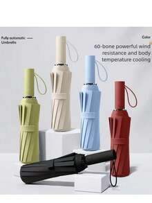 Nuevo paraguas de princesa de negocios, paraguas automático unisex para estudiantes, con varillas reforzadas, plegable, portátil, duradero y con protección UV, adecuado para días soleados y lluviosos