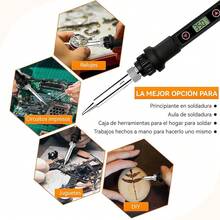 Kit De Soldadura Electronica,80w Lcd Temperatura Regulable 180-520 ° c,Con Interruptor, Cable De Soldadura, Fundente, 5 Puntas. (Kit de Soldador 9 en 1) - Kit de Soldador 9 en 1 - Ver 5