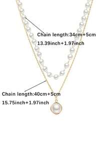 1 件新款女士珍珠项链 Kpop 金珠吊坠项链哥特双层链式项链女士日常时尚派对珠宝礼物（由于手工切割，珠子数量可能略有不同）