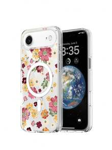 Phone Case For IPhone 17 Pro Max 17 Air Wireless Charging Magnetic Attraction With Floral Patterns Soft Shell - 無色 - 查看 15