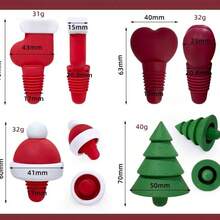 Tampão de vedação de silicone criativo com tema natalino para garrafas de champanhe, vinho e vinho tinto, tampa de silicone para garrafas de vinho, decoração fofa de Natal para garrafas de vinho, competição