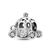 1个复古银色南瓜汽车吊坠，适合DIY珠宝制作，例如手链、项链、万圣节主题饰品 - 銀色 - 查看 1