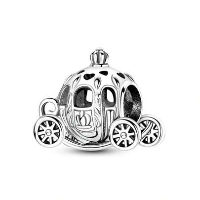 1 pieza Colgante de calabaza de coche vintage plateado, adecuado para hacer joyas DIY como pulseras, collares, con tema de Halloween