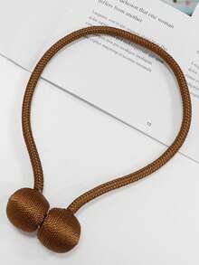 Magnetic Curtain Clips, Magnetic Curtain Tiebacks, Solid Design Curtain Clips, Add Aesthetics To Curtains, Suitable For Living Room, Bedroom And Various Home Curtains - Brown - View 6