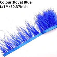 1M 8-10cm White Black Peacock Blue Ostrich Feather Trim - 3 Colors Artificial Feathers For DIY Crafts, Costumes, Wedding & Party Decorations