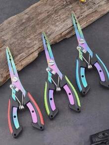 1pc Multi Functional Lure Pliers Control Fish Pliers Lure Pliers Dual Color Titanium Plated Lure Pliers Fishing Pliers Lure Scissors Lure Pliers