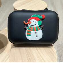 1 pièce Pochette de rangement style fermeture éclair de Noël, pour câbles, pièces de monnaie, clés, rouge à lèvres, sac de rangement multifonction, cadeau pour les amis