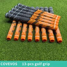 13 Stücke Golfgriffe aus natürlichem Gummi-Material, mit strapazierfähigem rutschfestem Design, geeignet für Herren und Damen Profigolf-Schläger, Orange/Standardgröße/Mittlere Größe