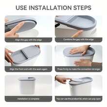 10L Narrow Trash Can With Pressure Lid And Odor Seal For Bedroom/Bathroom/Office - trắng - Xem 4
