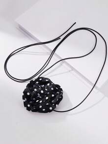 BOCAR 优雅度假风格黑色织物花朵耳环 - 耳環 - 查看 4