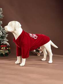 圣诞派对宠物服装，适合小型、中型和大型犬和猫，秋冬季 - 紅色 - 查看 12