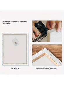 European Inspired Abstract Canvas Painting Black, White Orange Palette, Ideal Wall Decor For Living/Dining Room Lobby