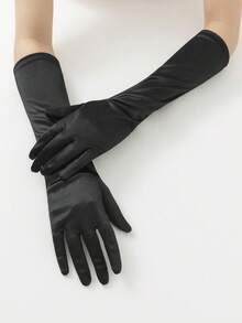 1 Đôi Găng tay dài không ngón bằng vải satin dành cho nữ, thích hợp cho váy dạ hội, váy cưới, chống nắng - Nhiều màu - Xem 14