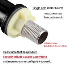 单冷水龙头浴室洗脸盆龙头，哑光黑/拉丝银现代风格，304不锈钢材质，直柄设计，浴室配件，浴室工具