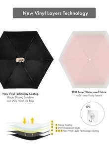 1pc Gradient Color Mini Ultralight Folding Umbrella, UV Protection Windproof Portable Travel Umbrella (Suitable For Hiking/Pocket), Mini Travel Sun Umbrella, Compact Portable Sunshade, Suitable For Leisure Travel, Commuting, Daily Use, Outdoor Activities In Rain And Shine