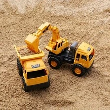 1 件建筑玩具系列套装，挖掘机、搅拌机、起重机、工程车辆、户外益智玩具套装，适合男孩和女孩的逼真玩具，生日、圣诞节、万圣节礼物