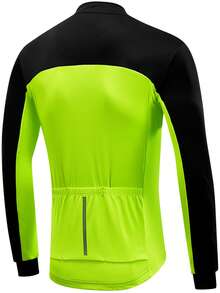 LEOPATRIX Men's Cycling Jacket, Warm And Windproof Long Sleeve Fleece Cycling Jacket With 3 Rear Pockets, Winter - Yellow - View 6