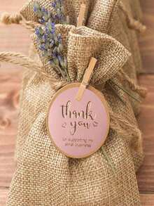 500 etiquetas adhesivas de "Gracias por apoyar mi pequeño negocio" para decoración de regalos de Navidad, papelería de negocios - Rosa - Ver 5