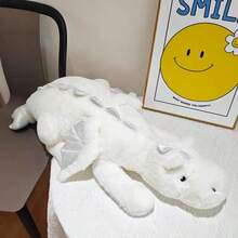 35.4" Peluche Dragon Plush, Soft And Sturdy Plushie Dragon Stuffed Animals For Kids And Adults, Kids Toys, Christmas Gifts,  Stocking Stuffers, Medium White Dragon Stuffed Animal - 白色 - 查看 3