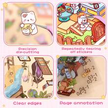 50张DIY装饰房屋贴纸，景观贴纸，场景贴纸（20张场景卡+40张贴纸+1张参考图+1个镊子），3D微缩房屋微景观贴纸，适用于DIY剪贴簿、景观贴纸、手册贴纸，手工分类小房屋场景贴纸，可重复使用，多种尺寸可选 - 彩色 - 查看 7