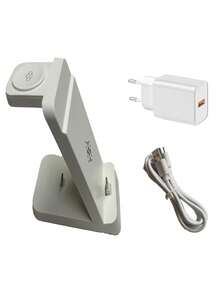 SUONEE 3 In 1 Charging Station US EU UK AU Charger Adapter For Galaxy S25/S24/S23/S22/S21-S9/Note20-9/Z Fold 5 4/Z Flip 5 4/Galaxy A Series Modle Etc, Galaxy Buds Wireless Charger Stand Galaxy Watch 7 6 5 Pro/4/3 - Multicolor - View 9