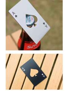 1 Piece; Creative Poker Beer Bottle Opener Stainless Steel Bottle Opener Spades A Bottle Opener Beer Unique Personalized Wine Op, Christmas Party Supplies, Family Dinner