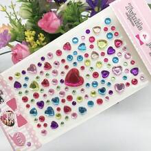 Assorted Gem Crystal Diamond Cartoon Stickers, High-Quality Acrylic Material DIY Rhinestone Stickers, Vibrant Colors, Easy To Peel And Stick, Suitable For Water Bottles, Cups, Face, Nails, Phones, Laptops, Furniture, Refrigerators, Guitars, Skateboards, Party Favors, Birthday Rewards, Crafts And More (Random Colors)